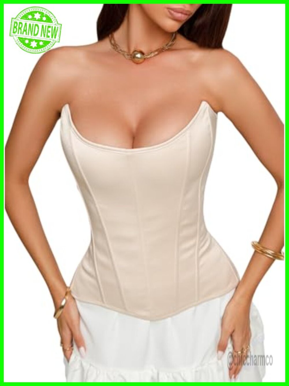 Satin Overbust Corset Top Lace Up 15 Steel Boned Slimming Shapewear